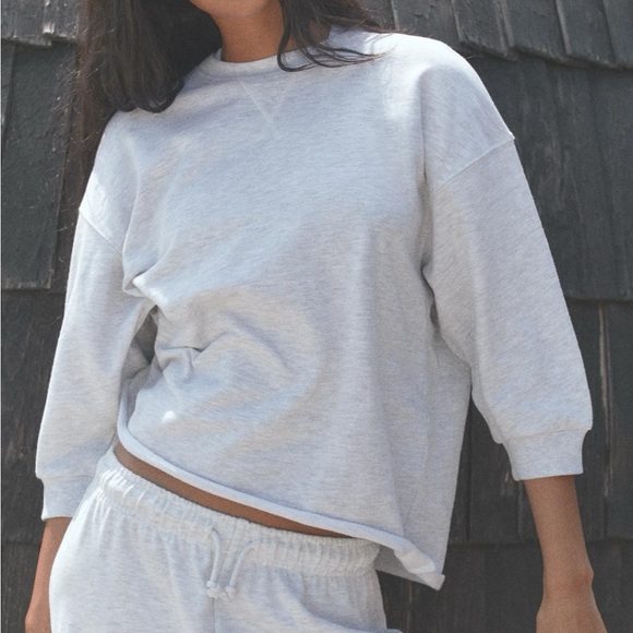 ZARA plush grey sweatshirt top - Picture 1 of 7